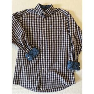 Ariat Shirt Mens Size Small Wrinkle Free Logo Button Down Long Sleeve Blue